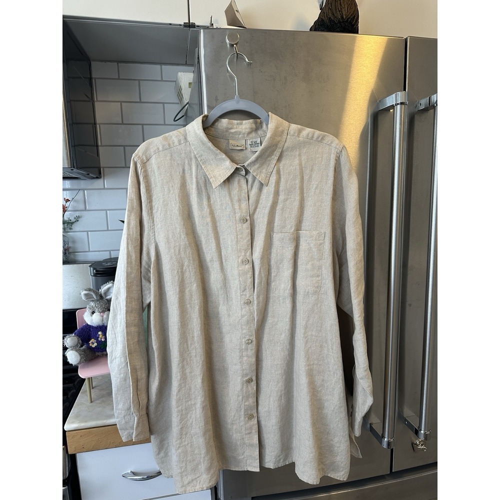 L.L Bean Linen 2X Excellent Condition Travel,Brunch,light Weight Throw Over Tank